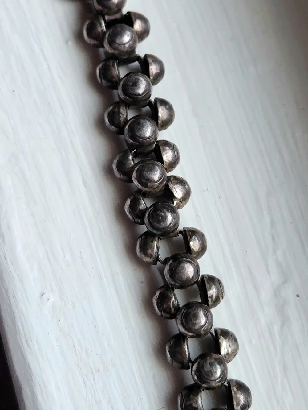 TAXCO STERLING SILVER CAVIAR TONGUE CLASP BRACELET 8 1/2